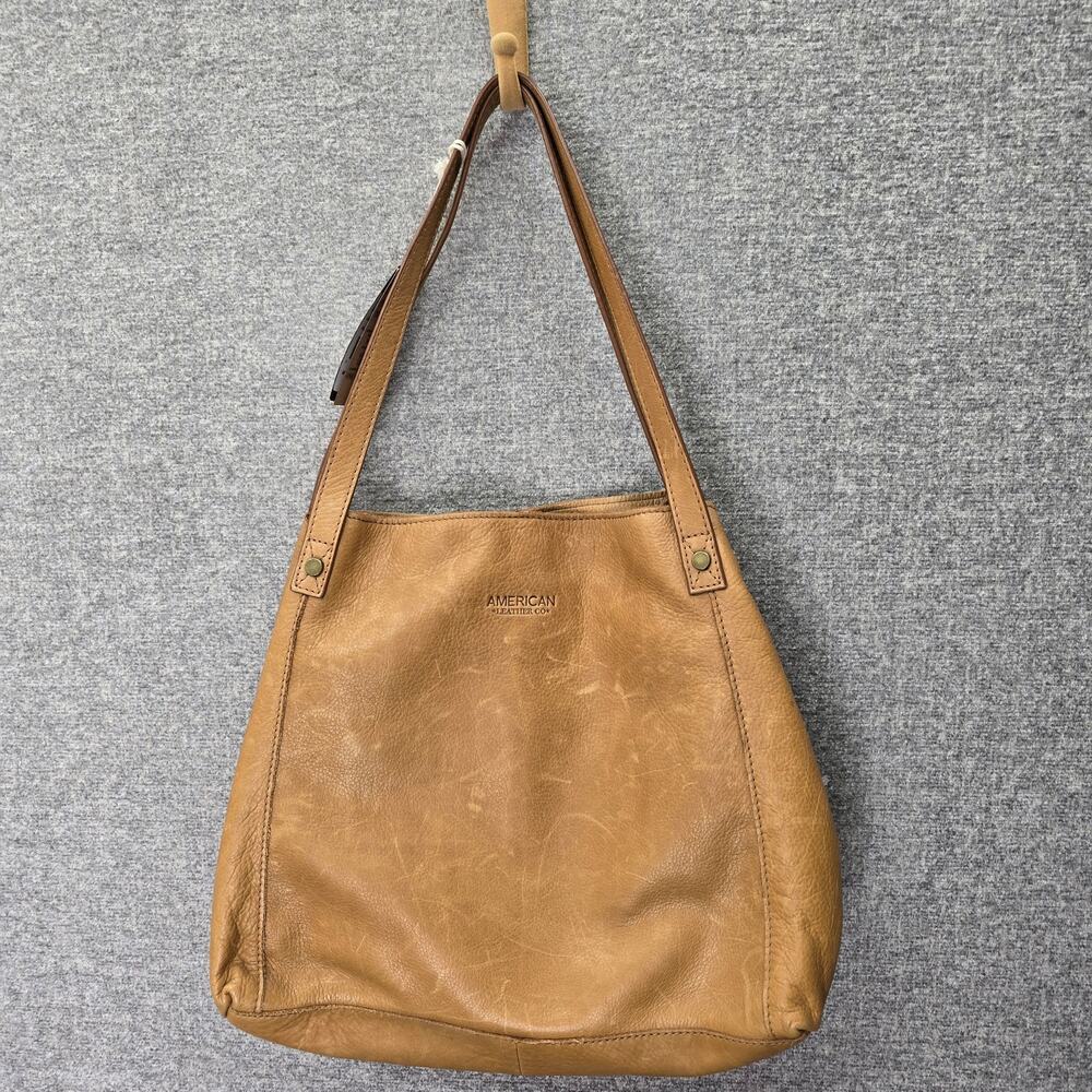 AMERICAN LEATHER CO CAFE LATTE LIBERTY SHOPPER BAG, NWT